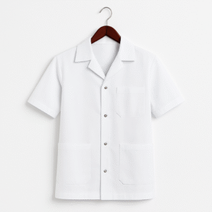 Blouse Homme Demi-Manches – Blouse Professionnelle Blanche